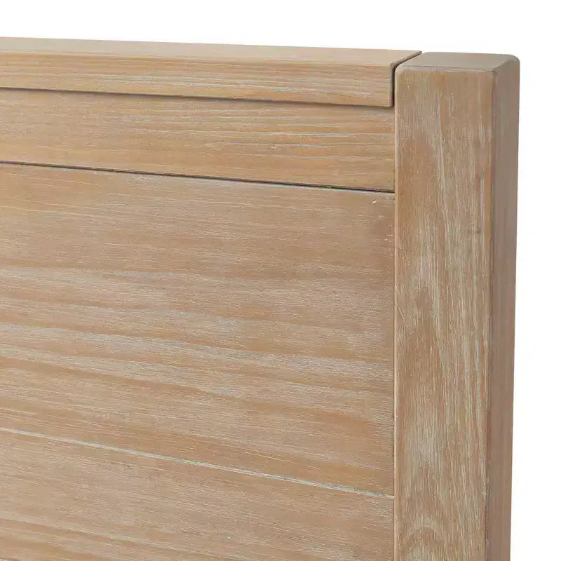 Panel Wood Bed, Light Driftwood Finish, Queen Size